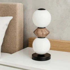 Abat-jour lampada da comodino moderna led 3000k vetro ceramica