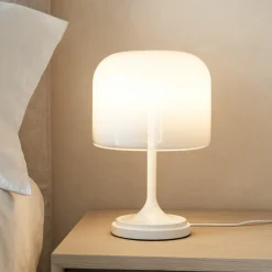 Abat-jour lampada da comodino maytoni spirito vetro bianco led 3000k
