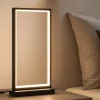 Abat-jour lampada da comodino moderna led 3200k rettangolare nera