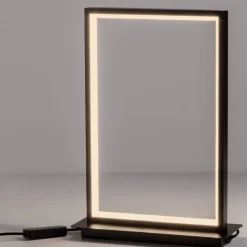 Abat-jour lampada da comodino moderna led 3200k rettangolare nera