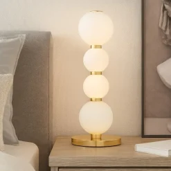 Abat jour lampada da comodino oro sfere di vetro led 10w 3000k