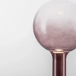 Abat-jour lampada design sfera di vetro rosa scuro led moderna