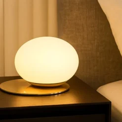 Abat-jour lampada ideal lux ninfea tl1 ottone da comodino