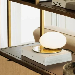 Abat-jour lampada ideal lux ninfea tl1 ottone da comodino