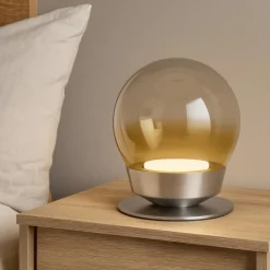 Abat-jour lampada jotto moderna vetro trasparente ambra miloox
