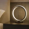Abat-jour led lampada da comodino cerchio moderna nera