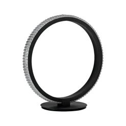 Abat-jour led lampada da comodino cerchio moderna nera