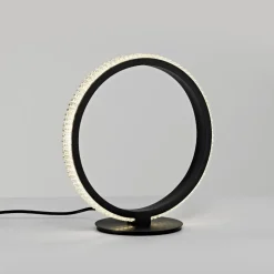 Abat-jour led lampada da comodino cerchio moderna nera
