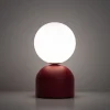 Abat-jour moderna rossa sfera bianca lampada da comodino