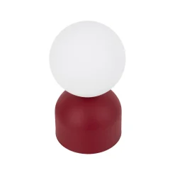 Abat-jour moderna rossa sfera bianca lampada da comodino