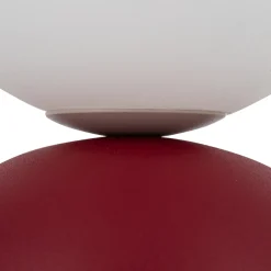 Abat-jour moderna rossa sfera bianca lampada da comodino