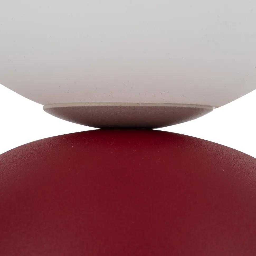 Abat-jour moderna rossa sfera bianca lampada da comodino