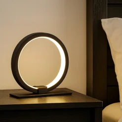 Abat-jour nera lampada da comodino per camera da letto moderna