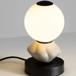 Abat-jour per camera da letto grigio chiaro vegtro ceramica