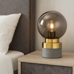 Abat-jour per camera da letto grigio oro