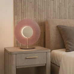 Abat jour per cameretta ondaluce lt candy vetro rosa led moderna