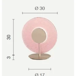 Abat jour per cameretta ondaluce lt candy vetro rosa led moderna