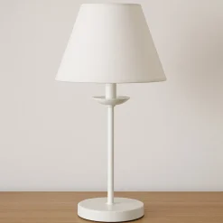 Abat-jour shabby chic bianco lampada comodino ducale perenz illuminazione
