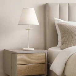 Abat-jour shabby chic bianco lampada comodino ducale perenz illuminazione