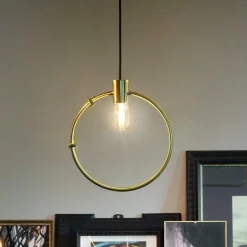 Abc sp1 round ideal lux round lampadario particolare cerchio ottone oro
