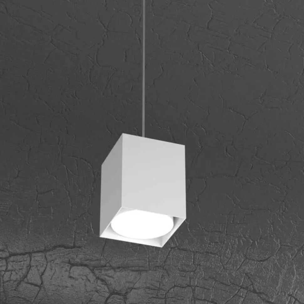 Accessorio kit lampada a sospensione cubo bianco per binario monofase