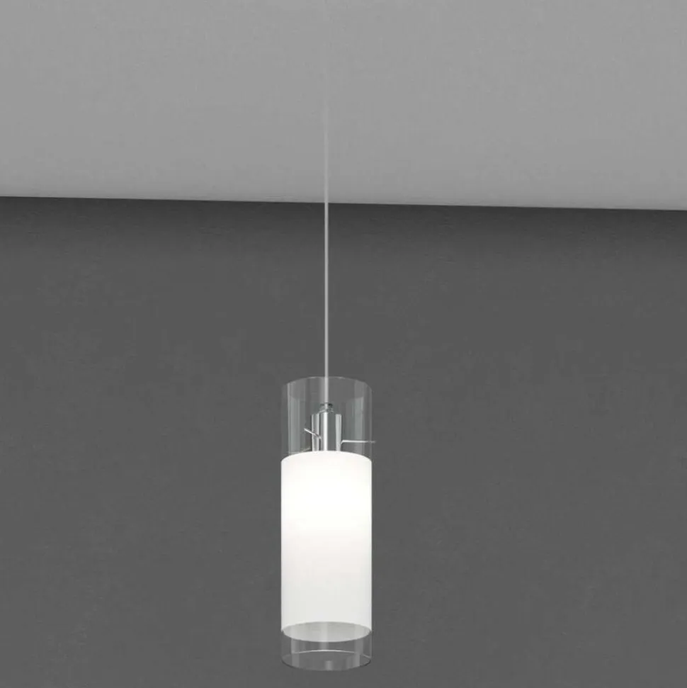 Accessorio lampada a sospensione cilindro trasparente per binario bianco