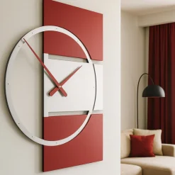 Adam orologio da parete moderno legno rosso rubino