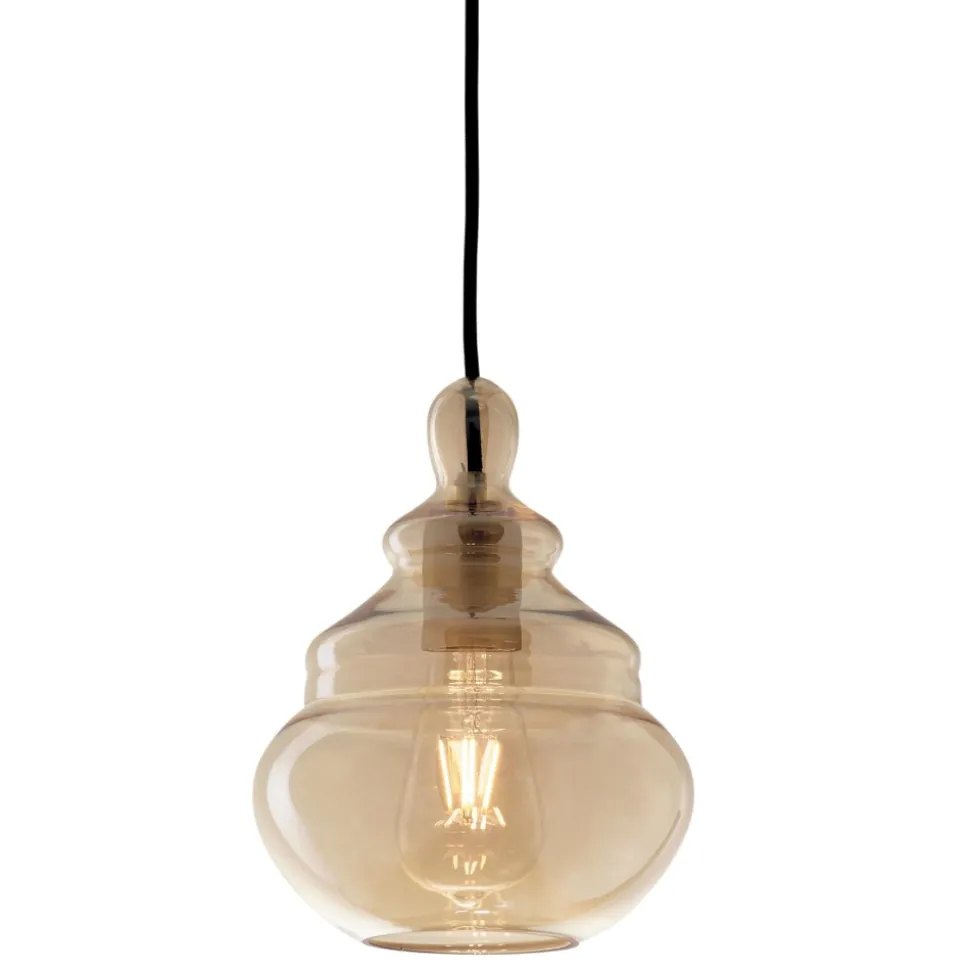 Adone miloox lampadario in vetro miele da soggiorno