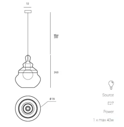 Adone miloox lampadario in vetro miele da soggiorno