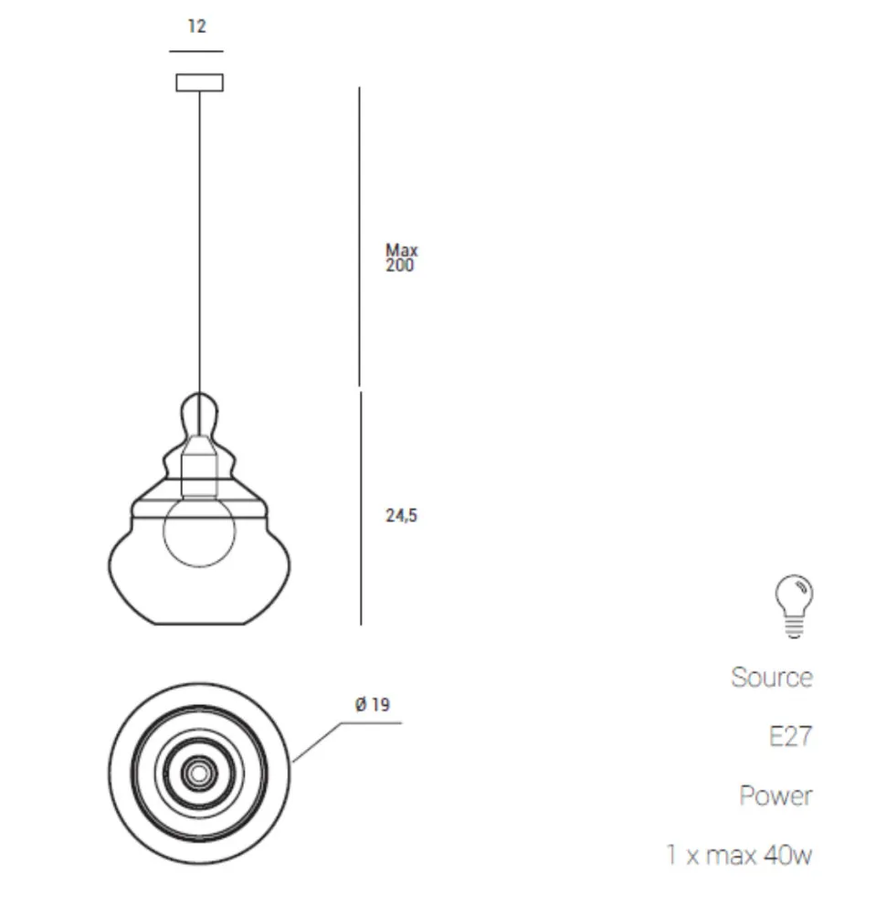 Adone miloox lampadario in vetro miele da soggiorno