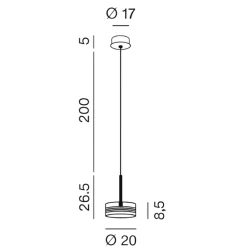 Aere perenz lampada a sospensione oro rosa led 3000k moderna