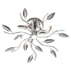 Affralux crystallivs plafoniera per camera da letto cristalli fume cromo
