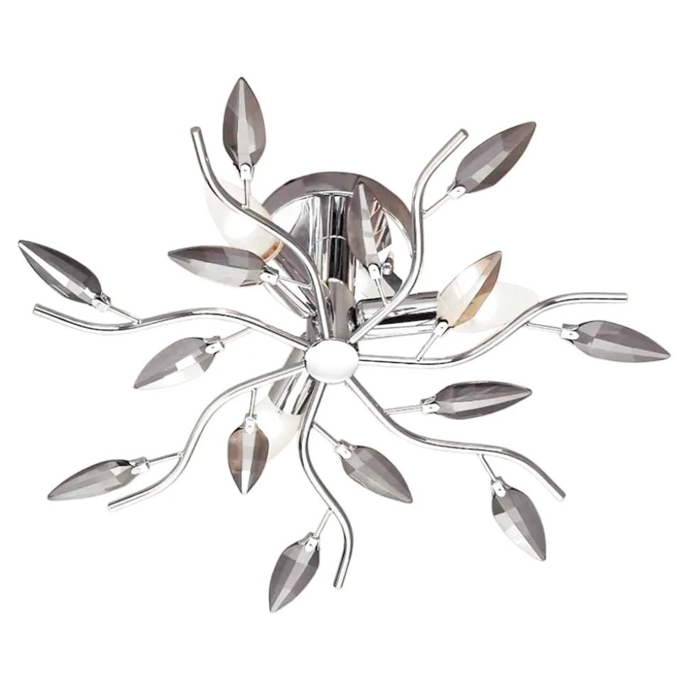 Affralux crystallivs plafoniera per camera da letto cristalli fume cromo