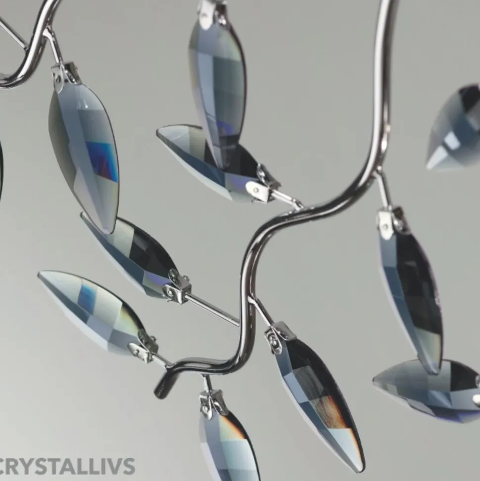 Affralux crystallivs plafoniera per camera da letto cristalli fume cromo