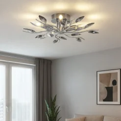 Affralux crystallivs plafoniera per camera da letto cristalli fume cromo