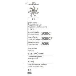 Affralux crystallivs plafoniera per camera da letto cristalli fume cromo