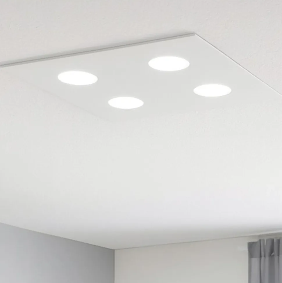 Affralux flet plafoniera led 4x9w moderna quadrata bianca