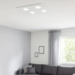 Affralux flet plafoniera led 4x9w moderna quadrata bianca