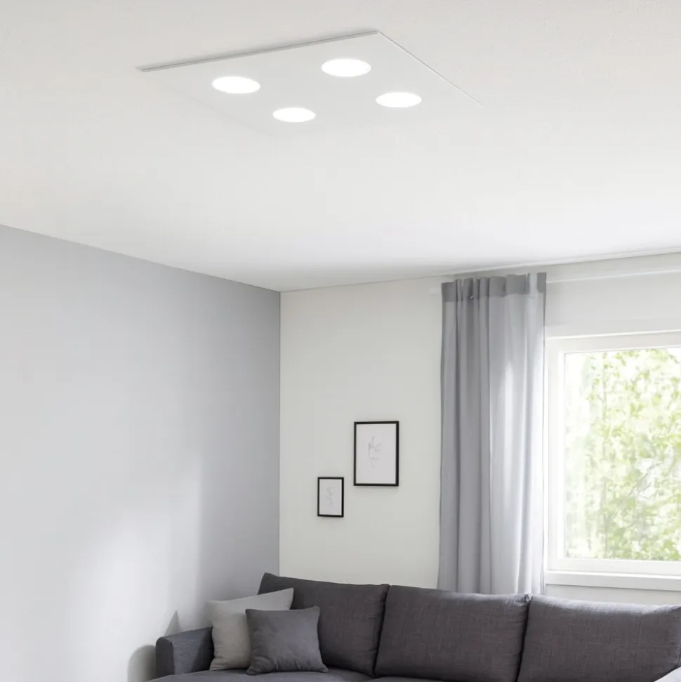 Affralux flet plafoniera led 4x9w moderna quadrata bianca