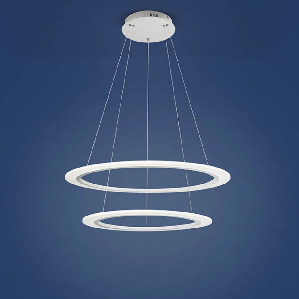 Affralux acryled lampadario led modello doppio anello 36w 3000k