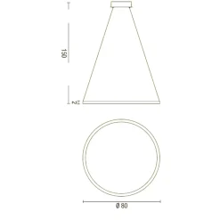 Affralux aluring lampadario moderno led 3200k nero