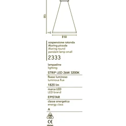Affralux aluring lampadario moderno 26w cerchio bianco