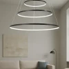 Affralux aluring nero lampadario led 71w 3000k cerchi moderno