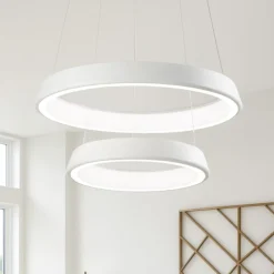 Affralux anelli diodi lampadario led 54w 3200k particolare bianco moderno