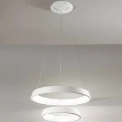Affralux anelli diodi lampadario led 54w 3200k particolare bianco moderno