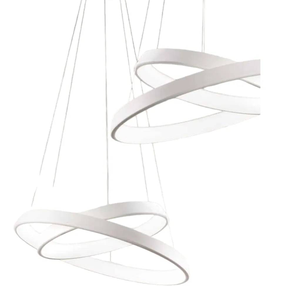 Affralux anelli diodi lampadario led 54w 3200k particolare bianco moderno