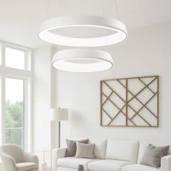 Affralux anelli diodi lampadario led 54w 3200k particolare bianco moderno