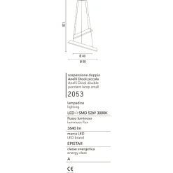 Affralux anelli diodi lampadario led 54w 3200k particolare bianco moderno