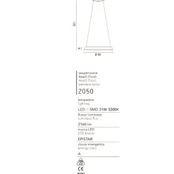 Affralux anelli diodi lampadario moderno led 35w 3200k