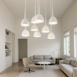 Affralux bell lampadario bianco moderno per soggiorno